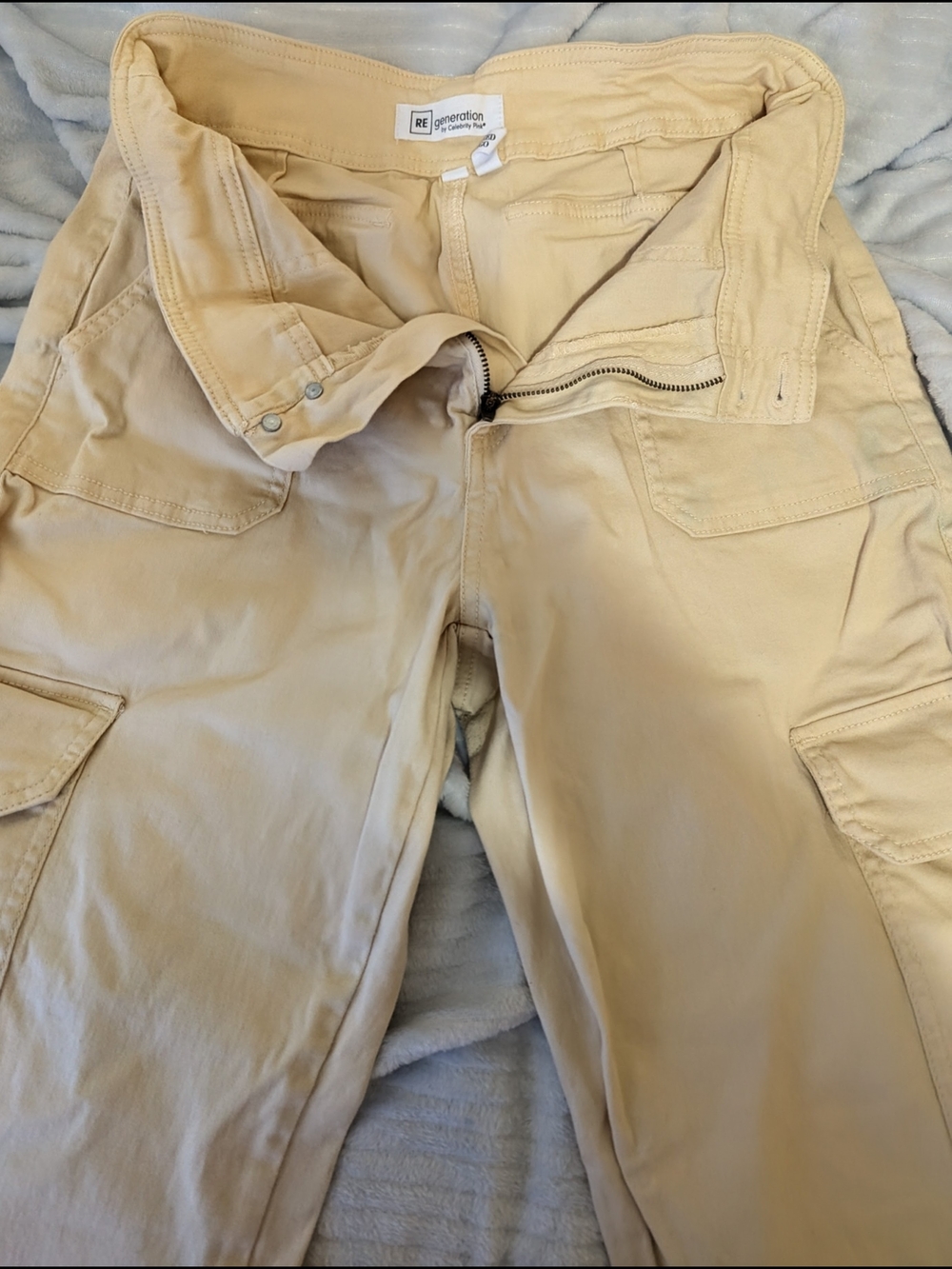 RE/Generation Womens Tan Cargo Trousers with Utility Pockets
